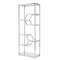 Scaffale Esagonale Metallo Cromato con Ripiani in Vetro