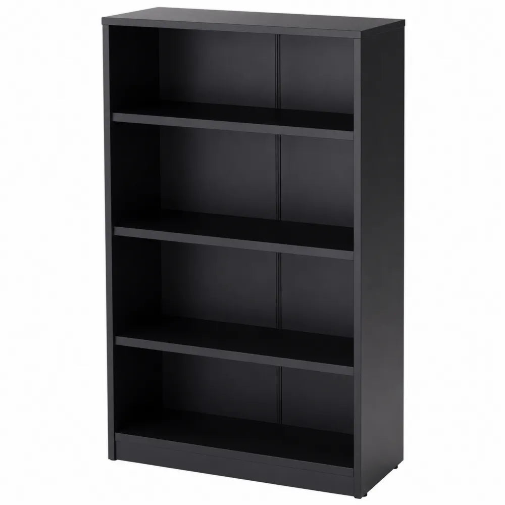 Libreria in Legno Composito con 4 Ripiani Nero 80x28x120 cm